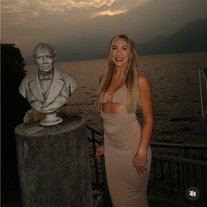 Elegant Tan Sleeveless Dress